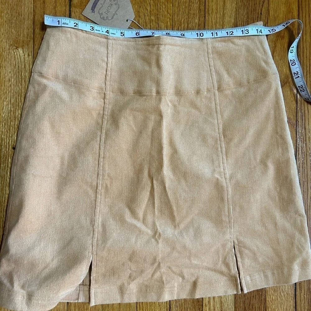 Kori America Skirt Women Small Medium Corduroy Peach /Tan Short
